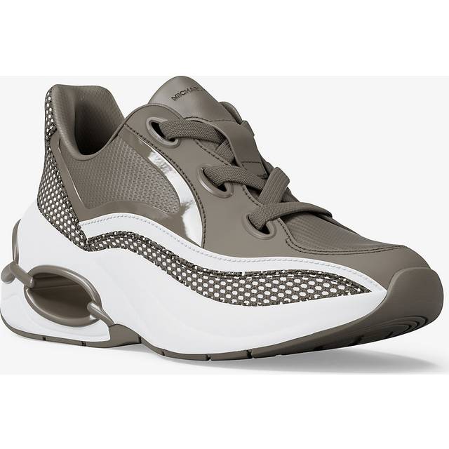 MK Toni Mixed-Media Trainers - Natural - Michael Kors - UK 6