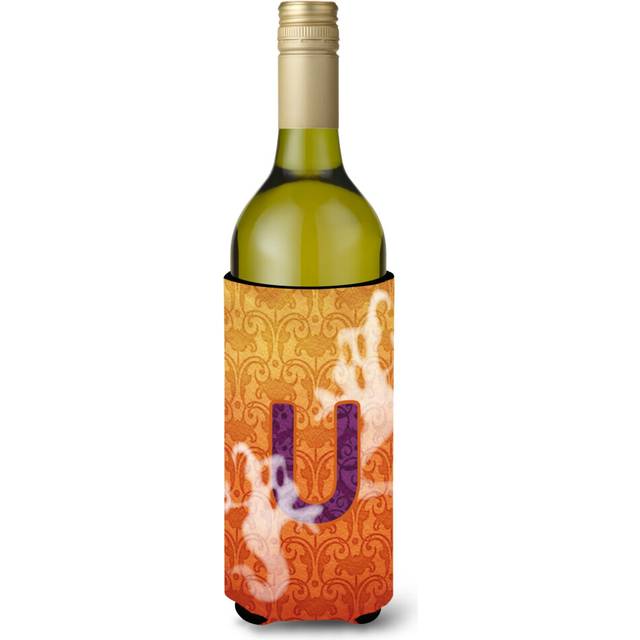 Halloween Ghosts Monogram Initial  Letter U Wine Bottle Beverage Insulator Beverage Insulator Hugger