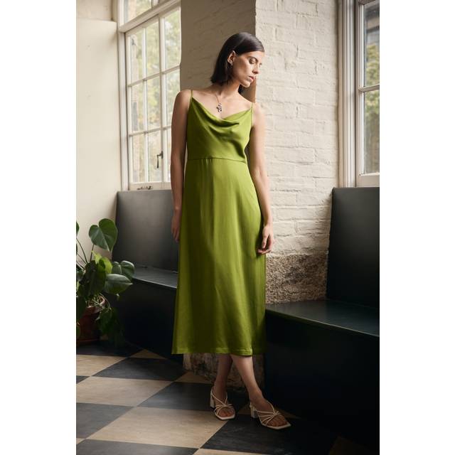 Housel Bay Satin Cami Dress - Dark Citron