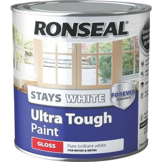 Ronseal stays white ultra tough white gloss wood paint 2.5l