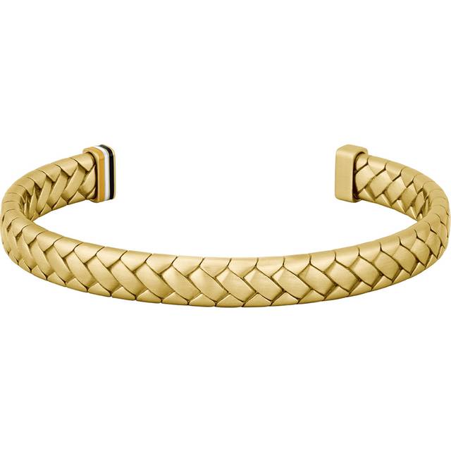 Gold-tone cuff with herringbone pattern - Gold tone