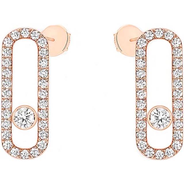 Messika Move Uno Pave-Set 18ct Rose Gold Diamond Earrings