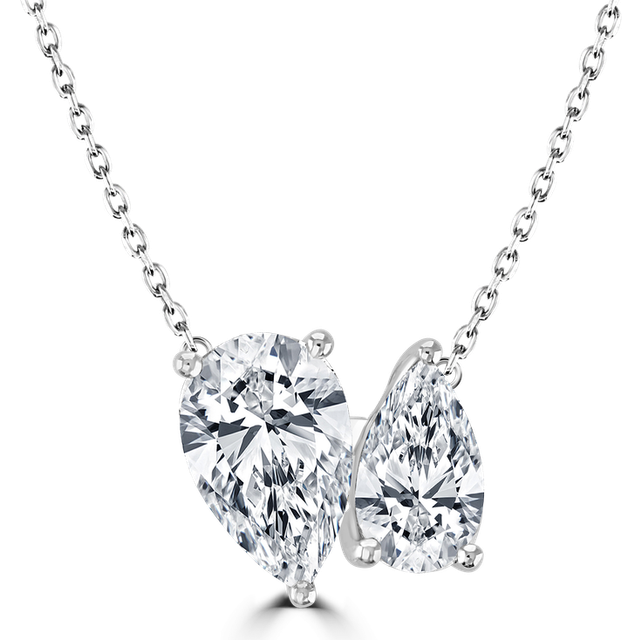 18ct white gold 'Toi et Moi' laboratory grown diamond 2.6ct pendant