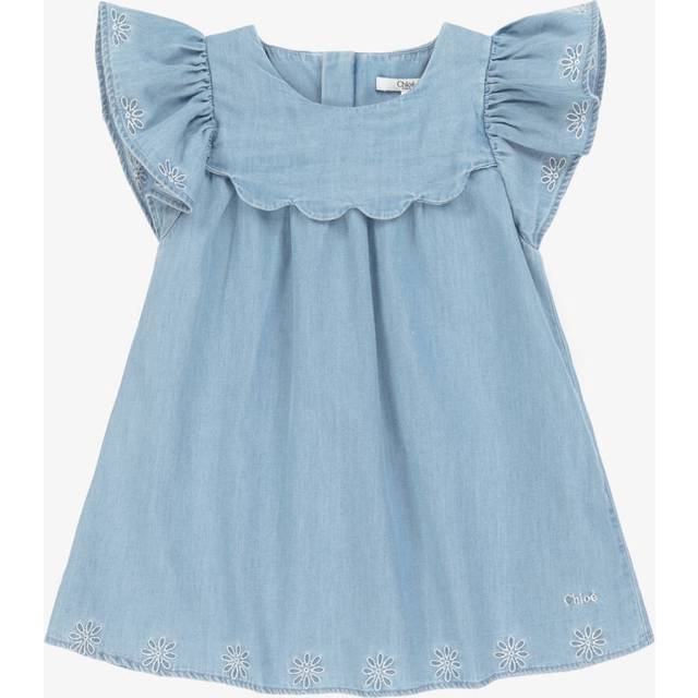 Chloé Baby Girls Blue Chambray Dress - 6 month