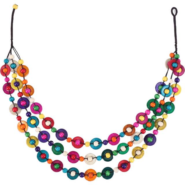 Bohemian Coconut Shell Wood Bead Necklace for Women Mothers Day Gifts
