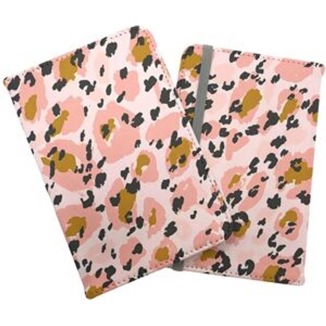 Hand Drawn Pink Leopard Print Passport Cover - Pink