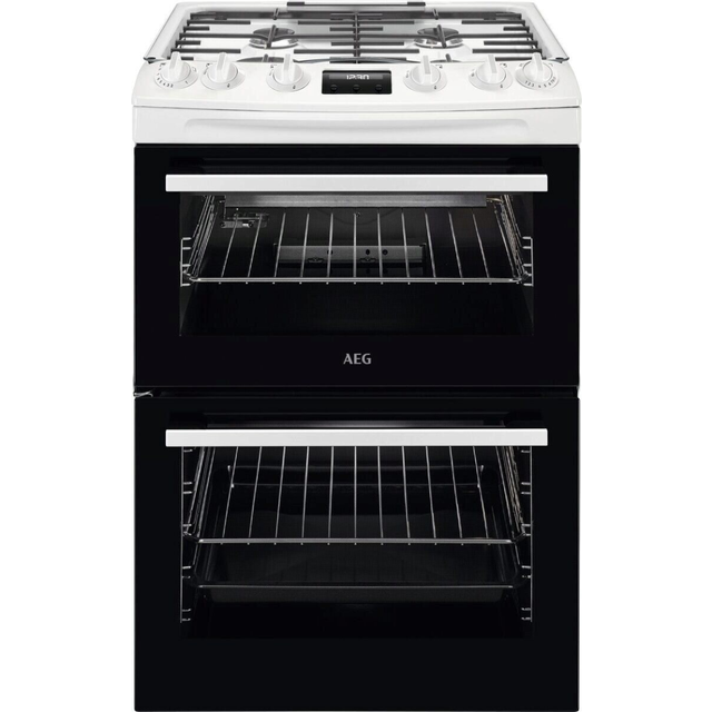 AEG CGX6130ACW 60cm Double Oven Gas Cooker - White