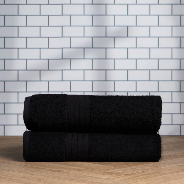 Brentfords 100% Cotton 2 Jumbo Bath Sheets - Black