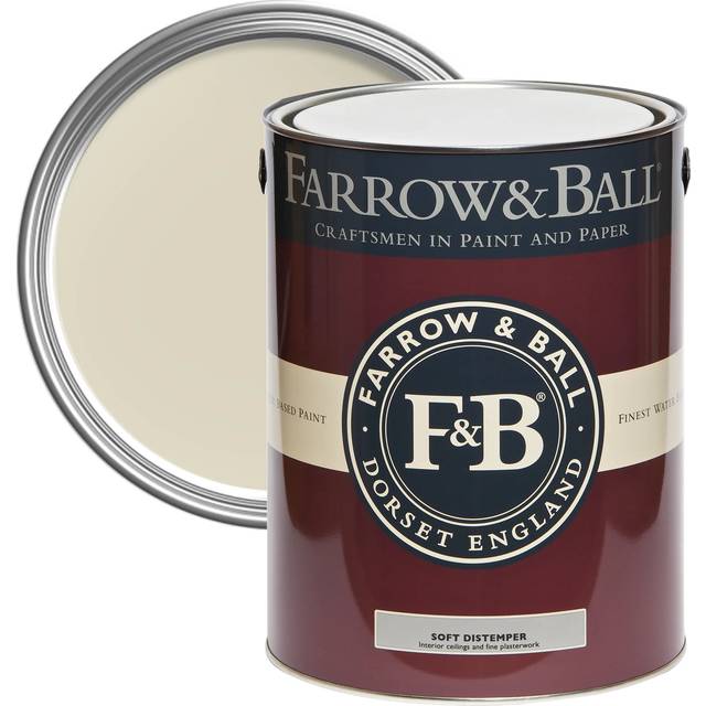 Farrow and Ball Soft Distemper, Off-White No. 3 5L, Soft Distemper Paint , Paints, Wall and Ceiling Paints