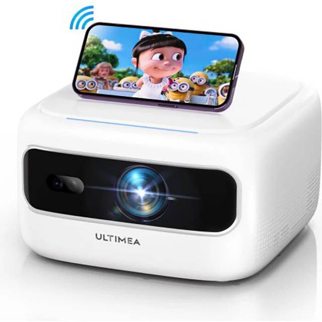 ULTIMEA Apollo P10 Portable Projector, 300 ANSI, 1080P Decoding, Native 720P, 2.4GHz/5GHz WiFi