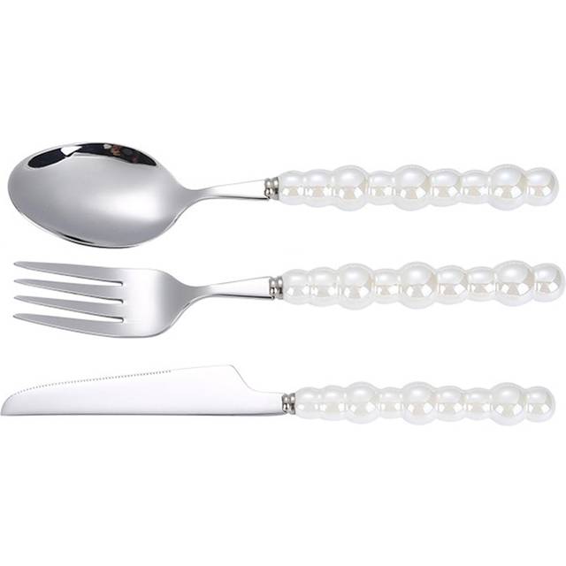Flatware Cutlery Set Spoons Forks Knifes Utensils Tableware Sets with Ceramic Pearl Handles for
