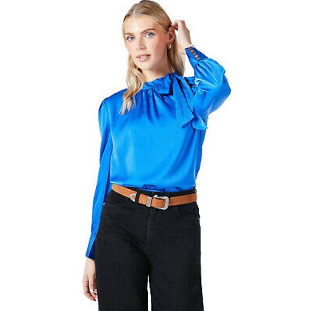 Women's Principles Womens/Ladies Satin Pussybow Top - Blue - Size: 20 uk