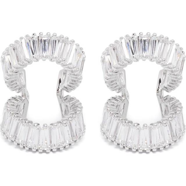 Swarovski - x Ariana Grande crystal ear cuffs - women - Swarovski Crystal/Brass - One Size - Silver