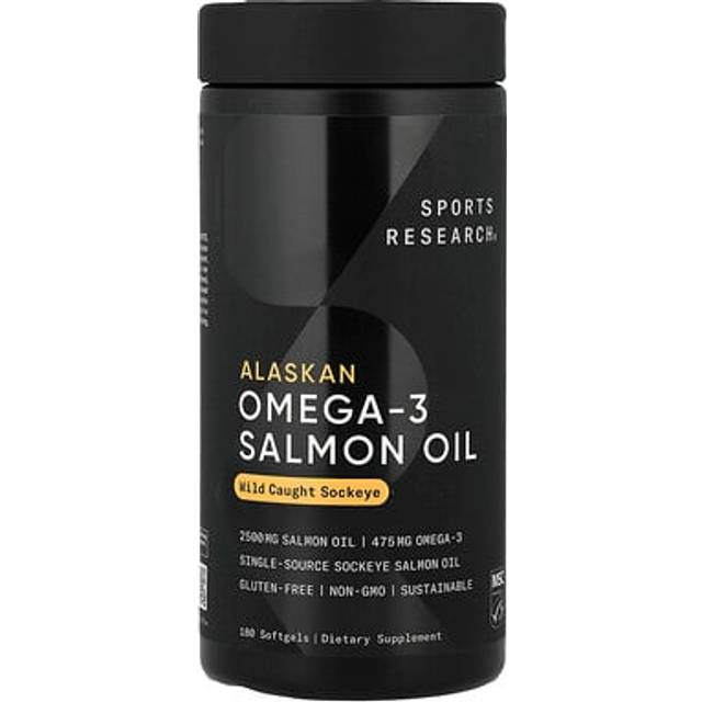 Sports Research  Alaskan Omega-3 Salmon Oil  Wild Caught Sockeye  180 Softgels