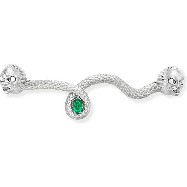 Faberge x Beetlejuice Beetlejuice 18ct White Gold Emerald Twisted Headworm Collar Bar