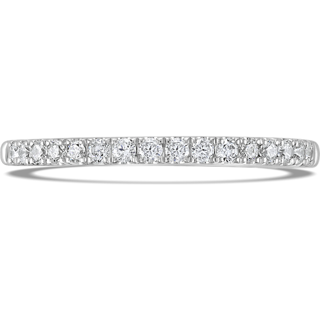 French Set Round Brlliant Cut Diamond Band In Platinum - J