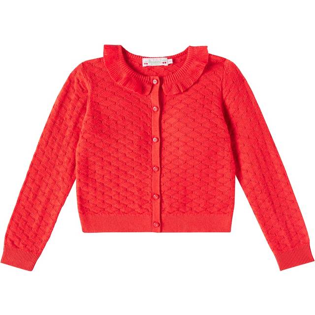 Bonpoint Emy cotton and linen-blend cardigan - red (Y 14)