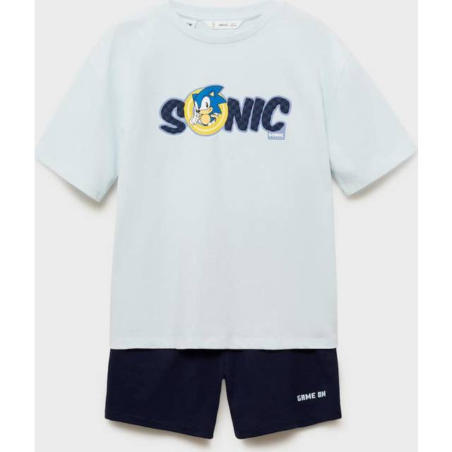 Sonic long pyjamas aqua green - Kids - 9-10 years - MANGO KIDS - Aqua Green