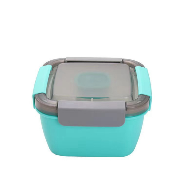 Plastic Lunch Box with Fork Sauce Box, Fruit Preservation-B