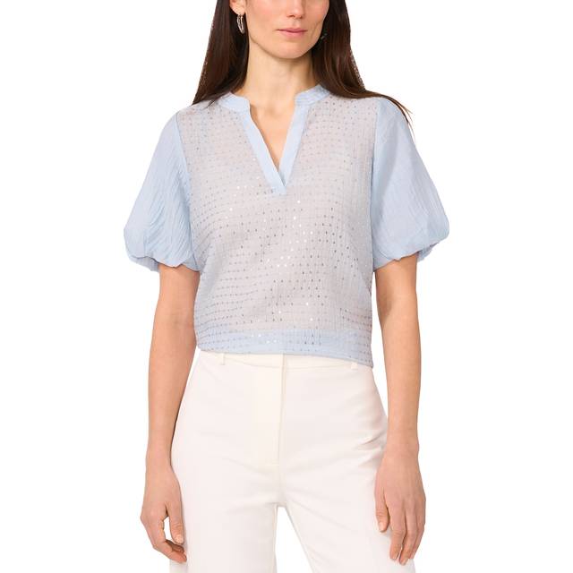 Vince Camuto Embroidered Sequin Blouse