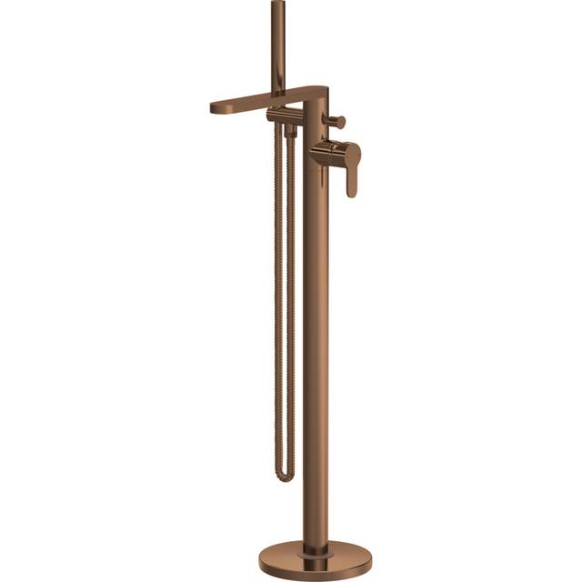 Pride Round Freestanding Bath Shower Mixer Tap with Kit - Brushed Bronze - Balterley