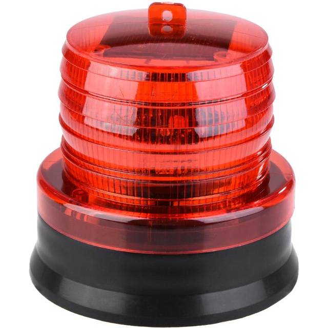 2V Solar Flashing Strobe Beacon Emergency LED Warning Light Car Auto Lamp Red