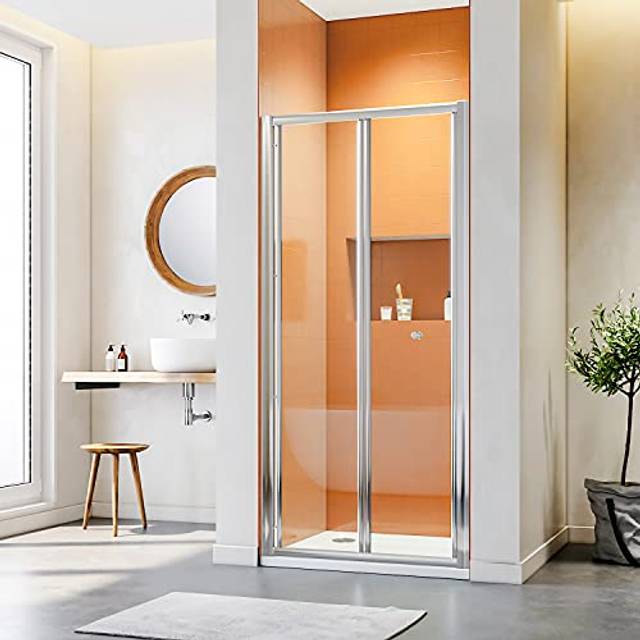 ELEGANT 800mm Framed Bifold Shower Door 5mm Tempered Glass Shower Screen