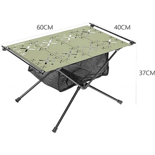 Outdoor Camping Table Aluminum Alloy Lightweight Folding Table Portable Picnic Table army green