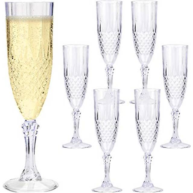 Vintage clear crystal effect plastic glasses drinking picnic garden acrylic