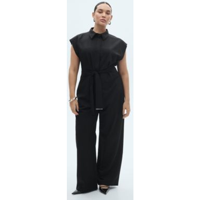 Mango Rondi Wide Leg Jumpsuit, Black