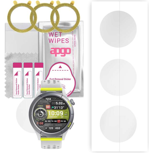 3x apgo Hydrogel Screen Protector for Amazfit Cheetah, Hydrogel Film, with positioning layer easy installation