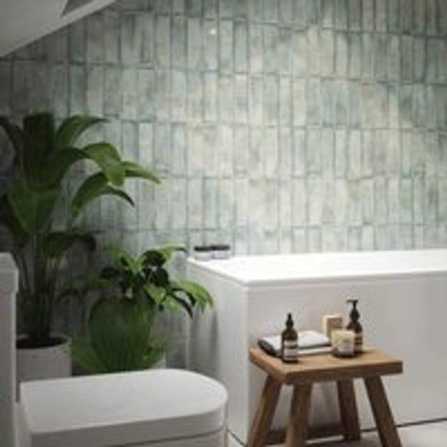 Melrose Moss Gloss Glazed Ceramic Wall Tile - 75mm x 245mm Johnson Tiles