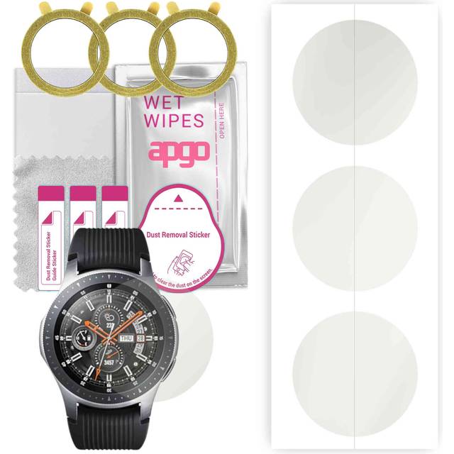 3x apgo MATTE Hydrogel Screen Protector for Samsung Galaxy Watch 46MM, Hydrogel Film, with positioning layer easy installation