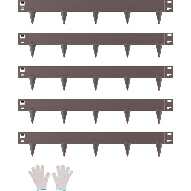 VEVOR Rasenkante 5er-Set Beeteinfassung Beetumrandung 990x156x1,5mm Braun