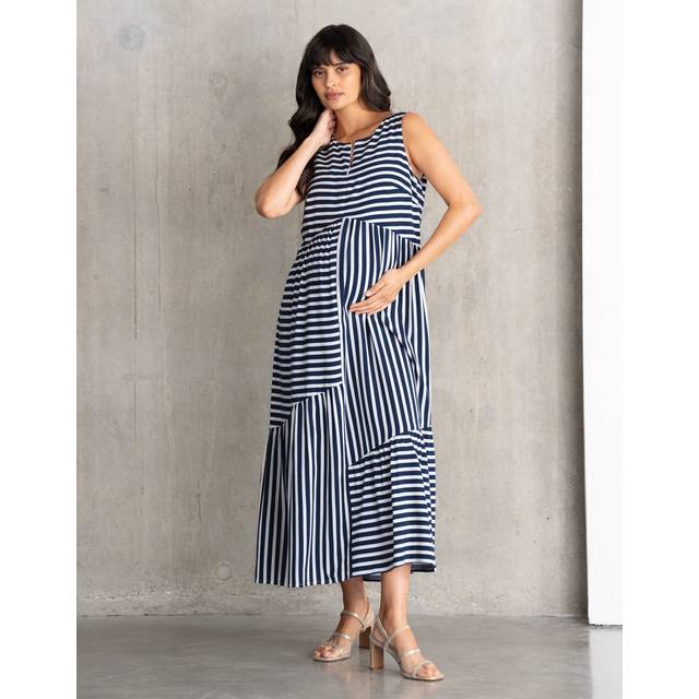 Zip-Front Tiered Maternity + Nursing Dress