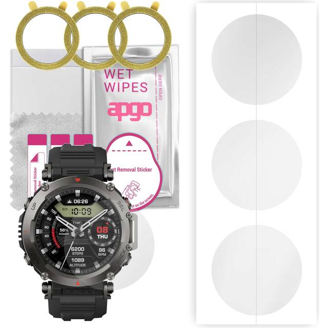 3x apgo Hydrogel Screen Protector for Amazfit T-Rex Ultra, Hydrogel Film, with positioning layer easy installation