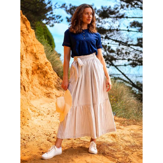 Cream BRAKEBURN Stripe Paper Bag Skirt (14)