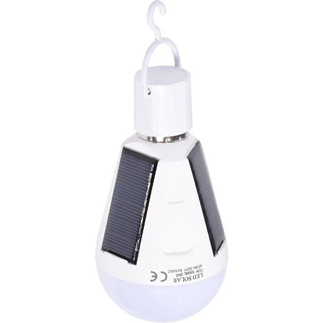 Solar Panel LED Light Bulb Portable Waterproof Indoor/Outdoor Hiking Camping Emergency Lamp 12W