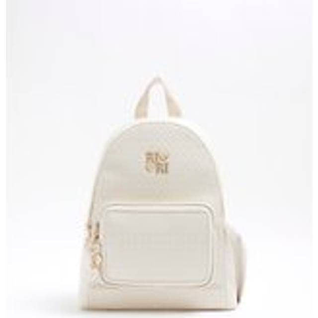 River Island Girls Cream Faux Leather Weave Backpack - One Size