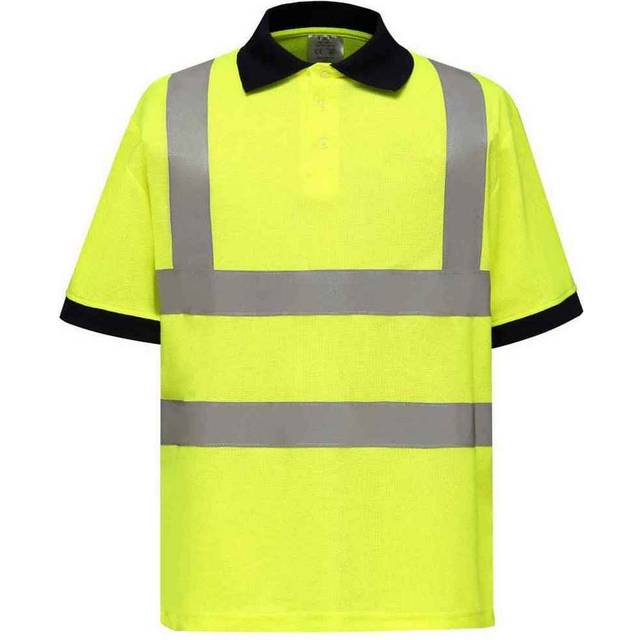 (XXL, Yellow) Yoko Unisex Adult Hi-Vis Short-Sleeved Polo Shirt