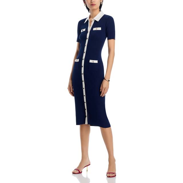 T Tahari Button Front Midi Dress