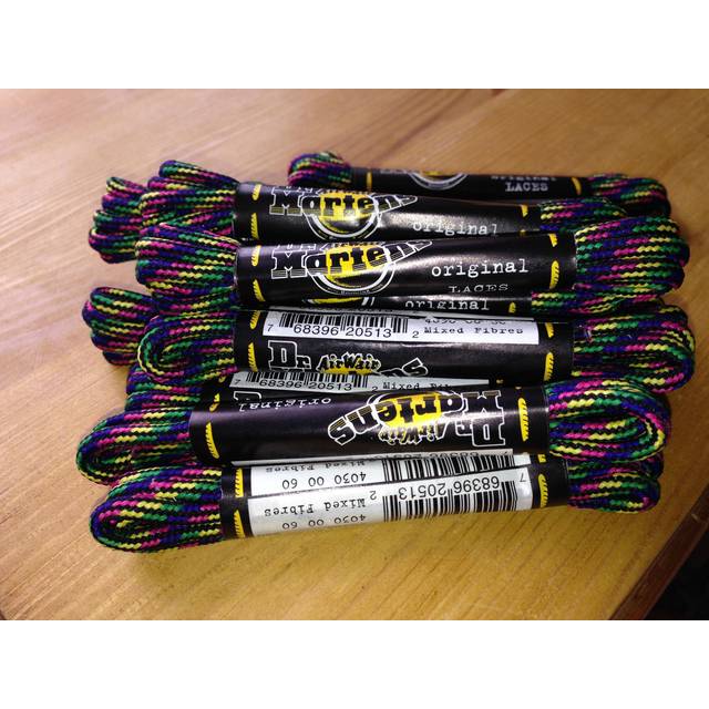 Vintage dr martens 4 mm rainbow blue yellow green pink cord laces 60 cm shoe