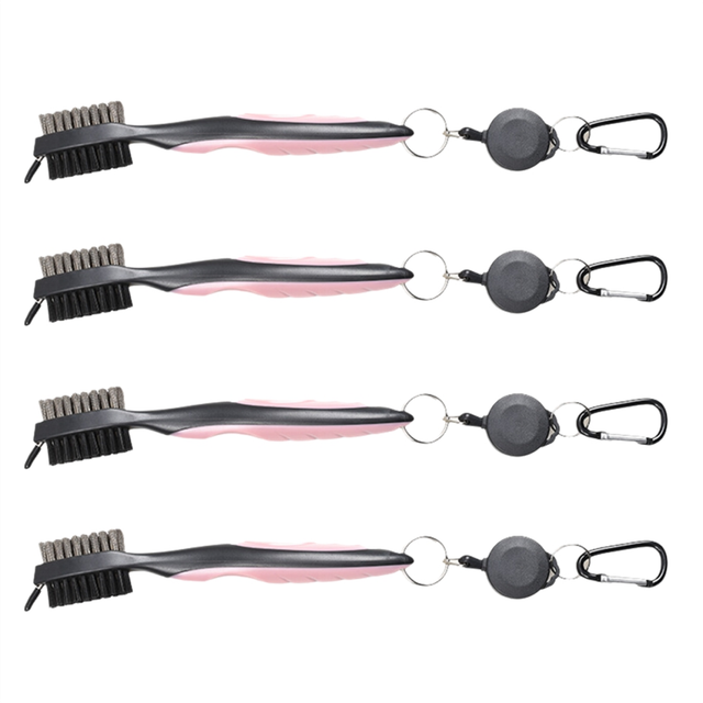 Golf Club Cleaning Brush, Ball Double-Sided Tool, Pink