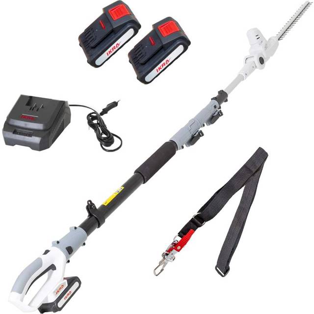 IKRA batteridriven teleskopisk häcksax ICPH 2040, inkl. 2x batteri 20V, snabbladdare & axelrem