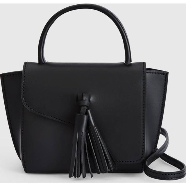 Montalcino Tassel Black Leather Mini handbag | ATP Atelier | Official Site (One Size)