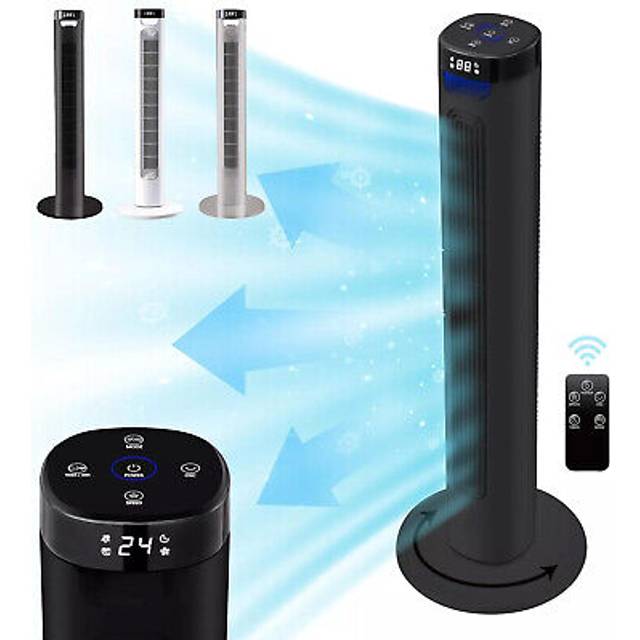 "(White) 36"" Tower Fan Electric Cooling Fan with Remote Control Oscillating Fan Quiet"