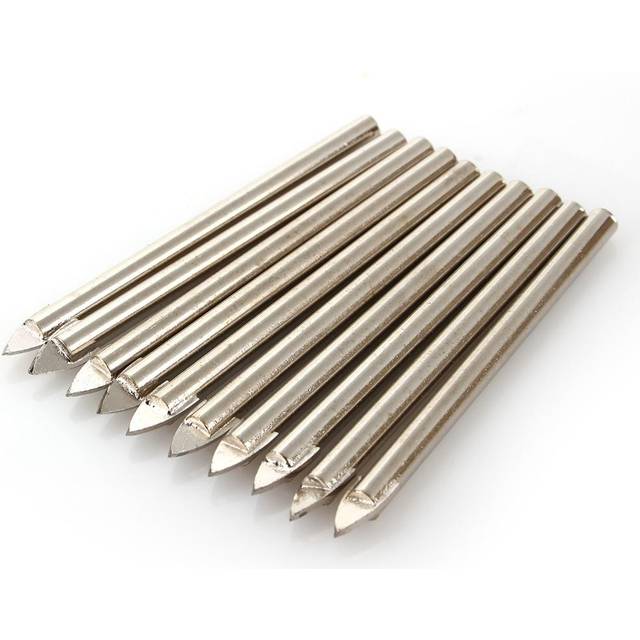 10Pcs 6mm Tile Glass Ceramic Mirror Tungsten Carbide Drill Bit Set Spear Head