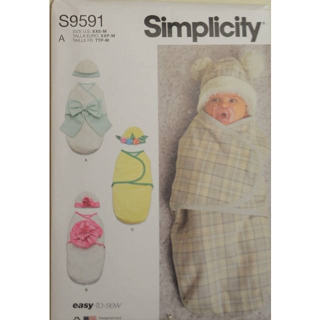 Simplicity Baby Buntings and Hats Sewing Pattern, S9591, A