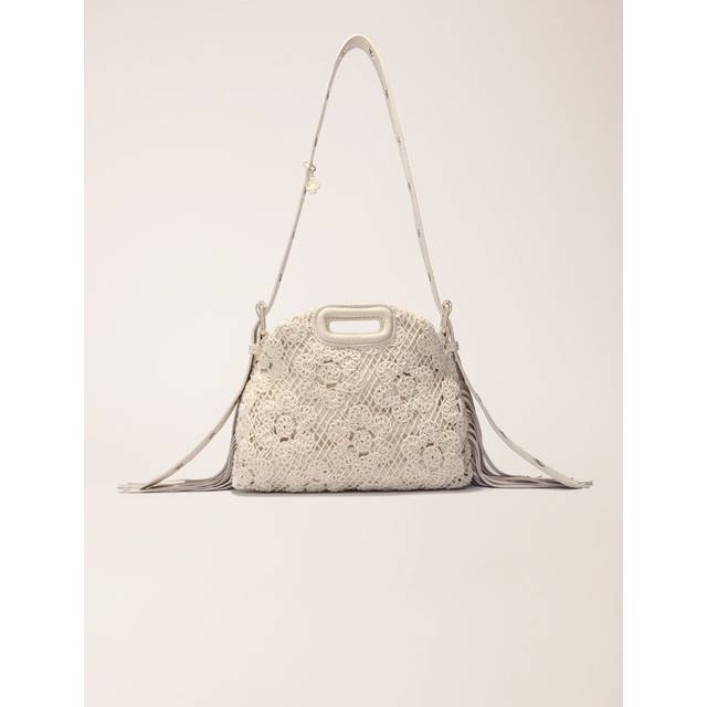 Sac Miss M Mini En Crochet - Blanc - Maje -  Matière principale: 100% cotonDoublure: 100% polyesterCuir: cuir de mouton - Vêtements & accessoires > Maroquinerie > Miss M Mini