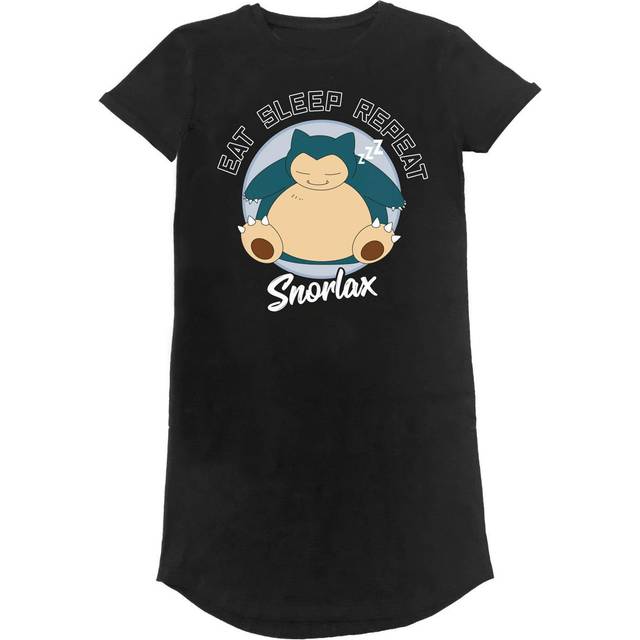 (M, Black) Pokemon Womens/Ladies Sleeping Snorlax T-Shirt Dress